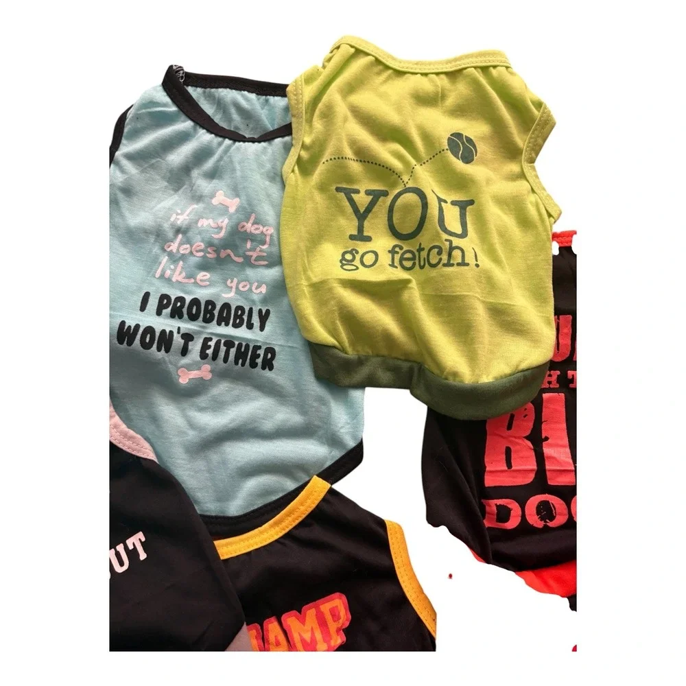 Lot of 8 Funny Graphic Dog Tank Tops Small Puppy Shirts Assorted Colors Bundle
